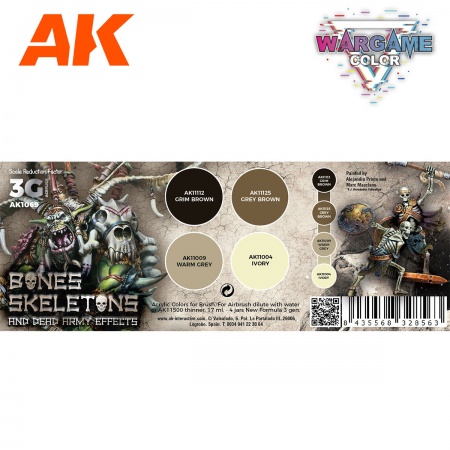 Ak Interactive - Wargame Color Set Bones And Skeletons