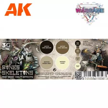 Ak Interactive - Wargame Color Set Bones And Skeletons