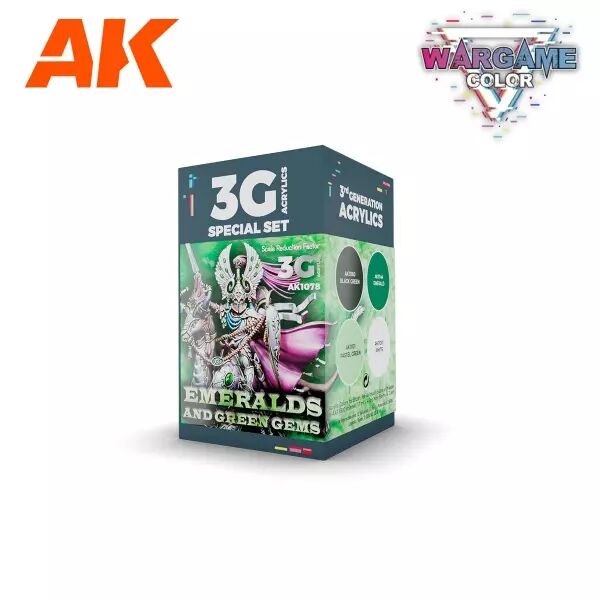 Ak Interactive - Wargame Color Set Emeralds And Green Gems