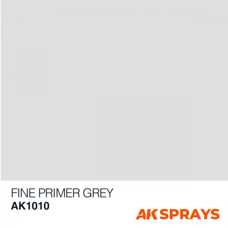 Ak Interactive - Fine Primer Grey - Spray 400Ml (Includes 2 Nozzles)