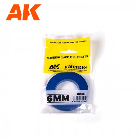 Ak Interactive - Outils - Blue Masking Tape For Curves 6Mm