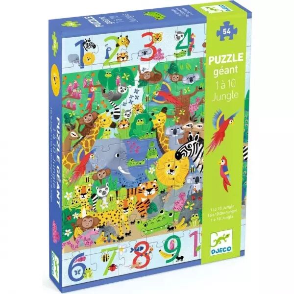 PUZZLE GEANT - Jungle 1 � 10 - 54 pieces - Djeco