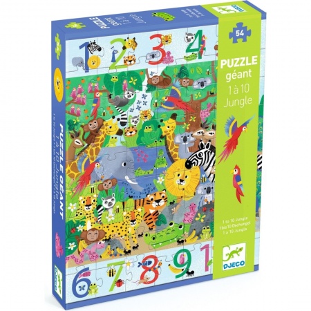 PUZZLE GEANT - Jungle 1 à 10 - 54 pieces - Djeco
