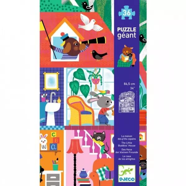 PUZZLE GEANT - La maison p'tits copains - 36 pi�ces - Djeco