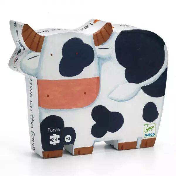 PUZZLE SILHOUETTE - Les Vaches � la ferme - 24 pi�ces - Djeco