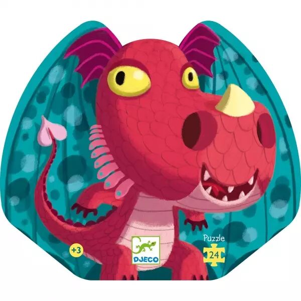 PUZZLE SILHOUETTE - Edmond le dragon - 24 pi�ces - Djeco