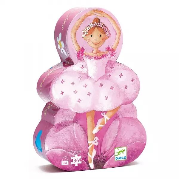 PUZZLE SILHOUETTE - La ballerine � la fleur - 36 pi�ces - Djeco