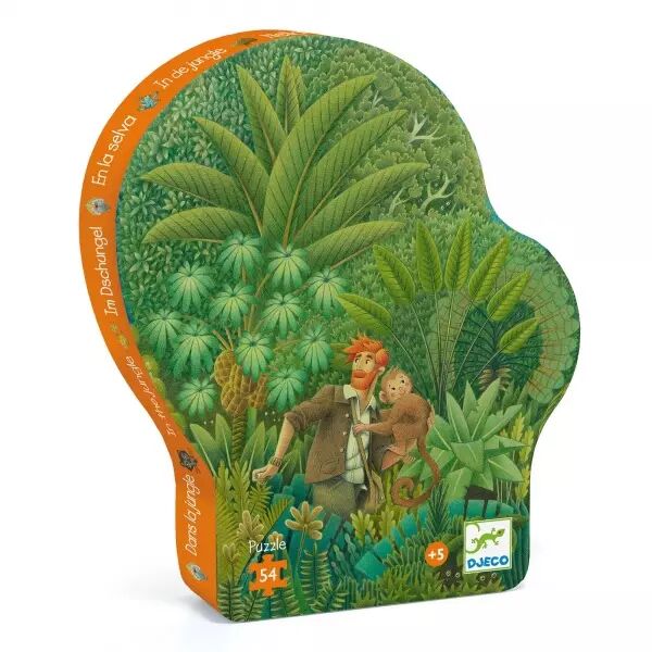 PUZZLE SILHOUETTE - Dans la Jungle - 54 pi�ces - Djeco