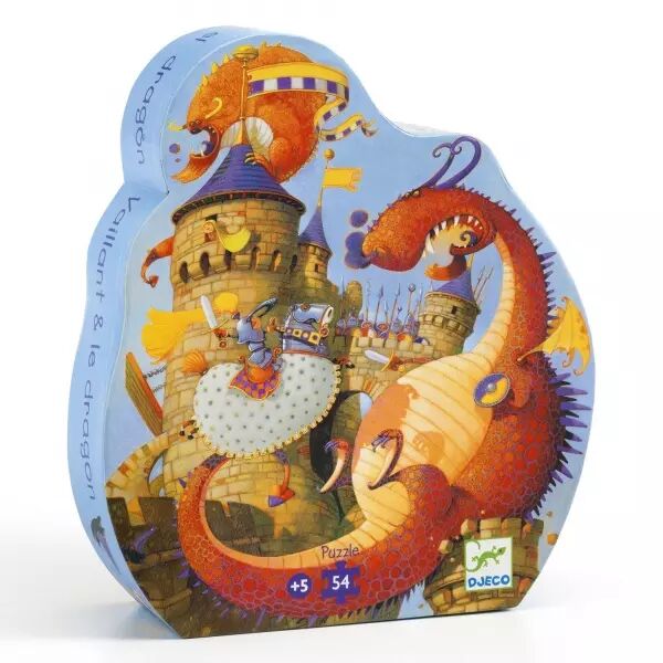 PUZZLE SILHOUETTE - Vaillant et le Dragon - 54 pi�ces - Djeco