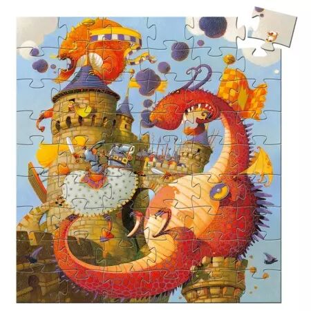 PUZZLE SILHOUETTE - Vaillant et le Dragon - 54 pièces - Djeco