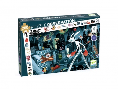 PUZZLE OBSERVATION - Night City - 200 pièces - Djeco