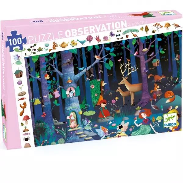 PUZZLE OBSERVATION - La For�t enchant�e - 100 pi�ces - Djeco