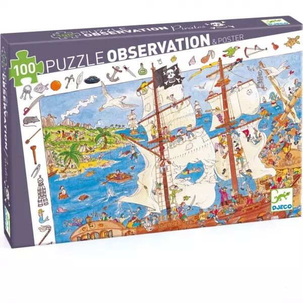 PUZZLE OBSERVATION - Les pirates - 100 pi�ces - Djeco