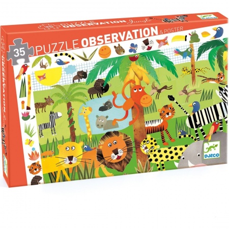 PUZZLE OBSERVATION - La jungle - 35 pieces- Djeco