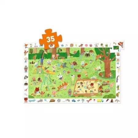 PUZZLE OBSERVATION - Le square des petits amis - 35 pieces - Djeco