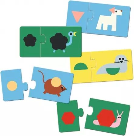 PUZZLE DUO - Animaux & formes - Djeco