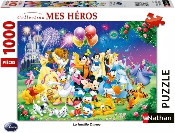 La Famille Disney  -  Puzzle 1000 pi�ces - Collection Mes H�ros  - Nathan