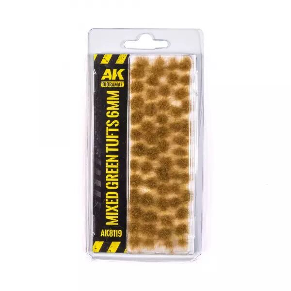 Mixed Green Tufts  6mm - Dioramas Vegetation - Ak Interactive