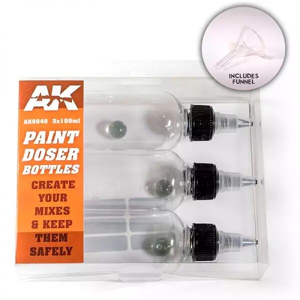 Paint Doser Bottles 3x100ml - Accessoires Peintures - Ak Interactive
