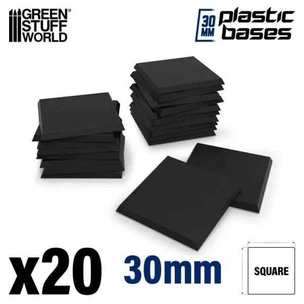 Socles en plastique noir - Carr� 30 mm - Green Stuff World