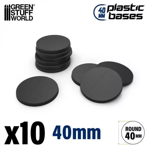 Socles Plastiques ROND 40 mm Noir - Green Stuff World