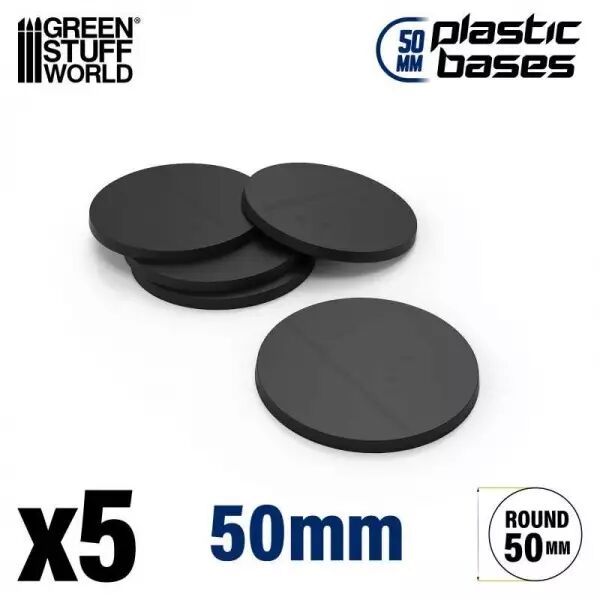 Socles Plastiques ROND 50 mm Noir - Green Stuff World