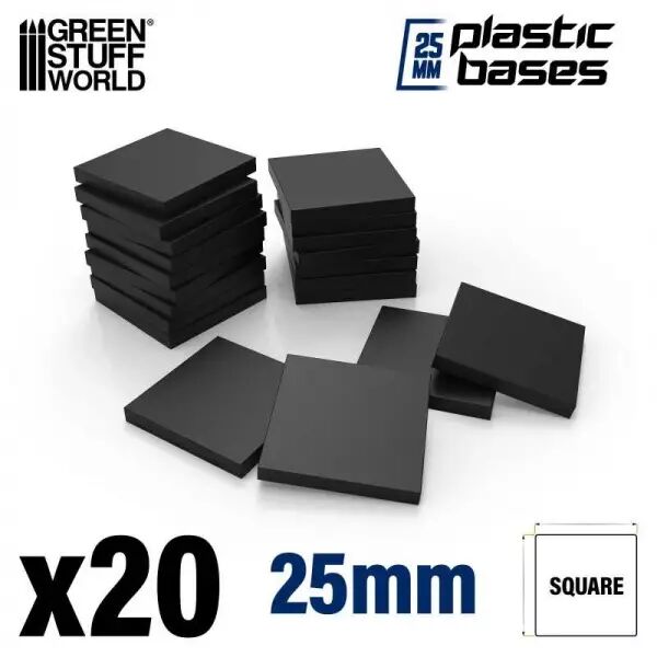 Socles CARR�S 25mm en Plastique - Green Stuff World