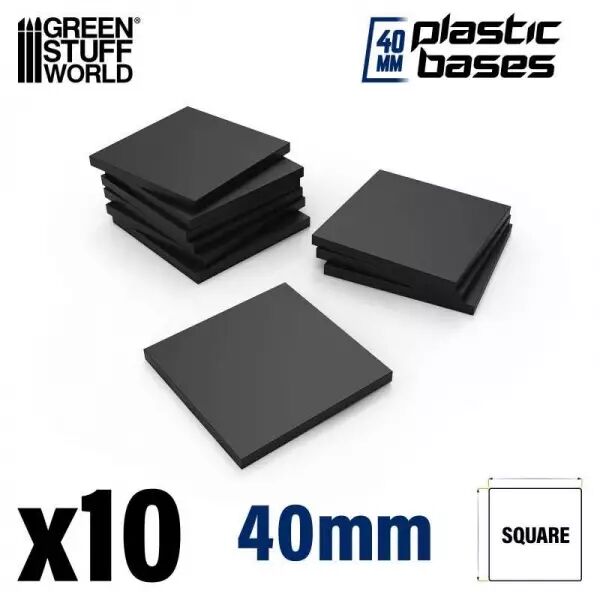 Socles CARR�S 40mm en Plastique - Green Stuff World