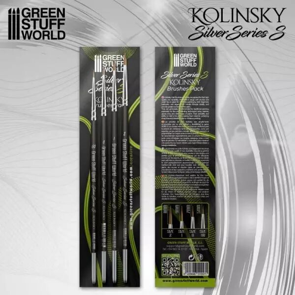 Set de 4 Pinceaux Kolinsky (Serie-S) - Silver Series - Green Stuff World
