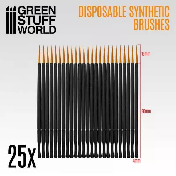 25x Pinceaux Synth�tiques Jetables - Green Stuff World