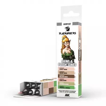Playmarkers Set : Skin and Flesh Tones - 6  Units - Ak Interactive