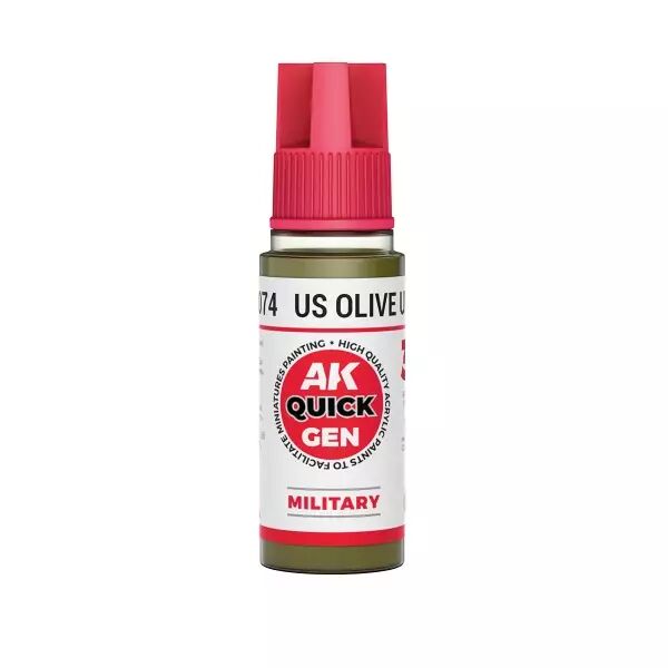 AK Interactive - Gamme Quick Gen - Us Olive Uniform  - 18ml