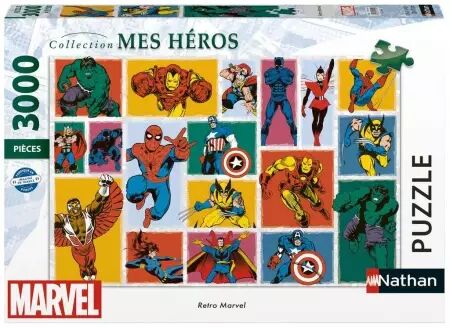 Retro Marvel  -  Puzzle 3000 pièces - Collection Mes Héros  - Nathan