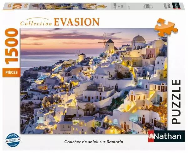 Coucher de soleil sur Santorin -  Puzzle 1500 pi�ces - Collection Evasion - Nathan