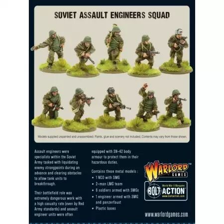 Soviet Assault Engineers Squad - Groupe d'ingénieurs d'assaut soviétiques - Bolt Action - Warlord Games