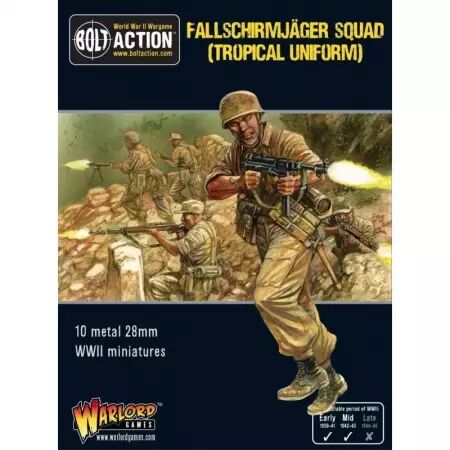 Fallschirmjäger Squad (Tropical Uniform) - Escouade de parachutistes allemands en uniforme tropical - Bolt Action - Warlord Game
