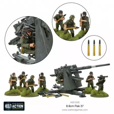 Flak 37 8.8cm - Canon antiaérien et antichar allemand - Bolt Action - Warlord Games