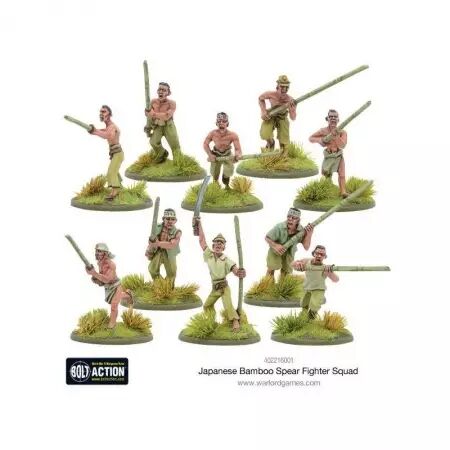 Japanese Bamboo Spear Fighter Squad - Escouade de soldats japonais armés de lances en bambou - Bolt Action - Warlord Games