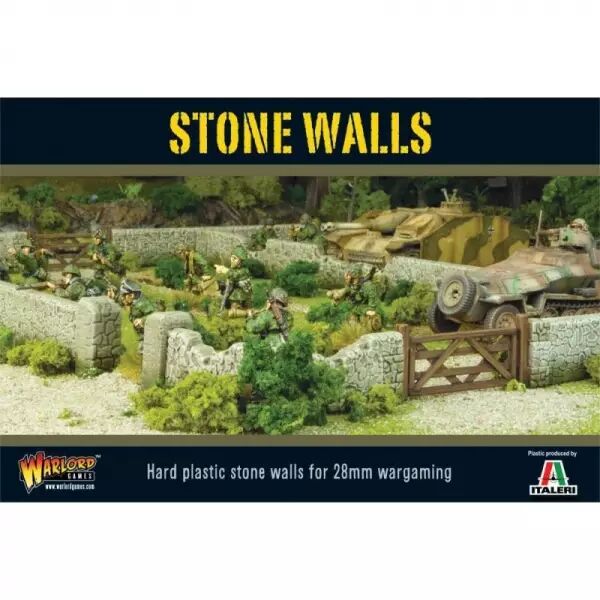 Stone Walls Plastic Boxed Set - Muret de pierres en plastique pour d�cors de jeu - Bolt Action - Warlord Games