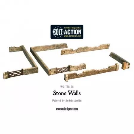 Stone Walls Plastic Boxed Set - Muret de pierres en plastique pour décors de jeu - Bolt Action - Warlord Games