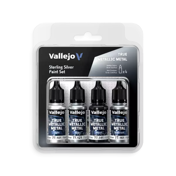 Sterling Silver - 4 Colors Set - True Metallic Metal - Vallejo
