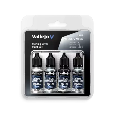 Sterling Silver - 4 Colors Set - True Metallic Metal - Vallejo