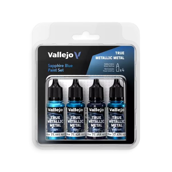 Sapphire Blue - 4 Colors Set - True Metallic Metal - Vallejo