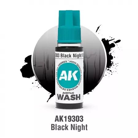 Black Night Wash 18ml  - Acrylic Washes 2025 - AK Interactive