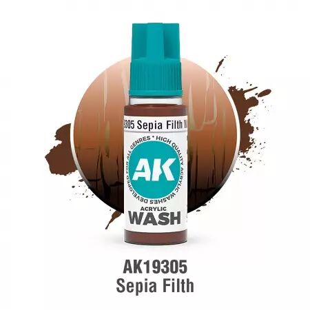 Sepia Filth Wash 18ml  - Acrylic Washes 2025 - AK Interactive