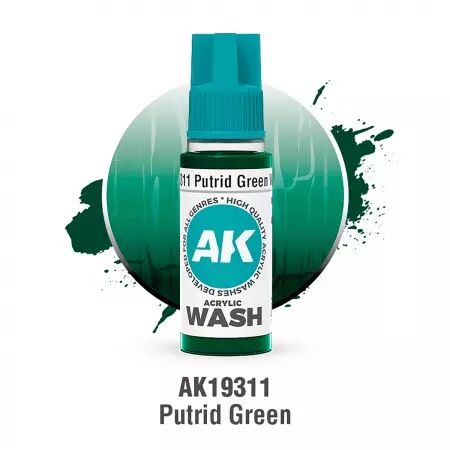 Putrid Green Wash 18ml  - Acrylic Washes 2025 - AK Interactive