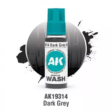 Dark Grey Wash 18ml  - Acrylic Washes 2025 - AK Interactive