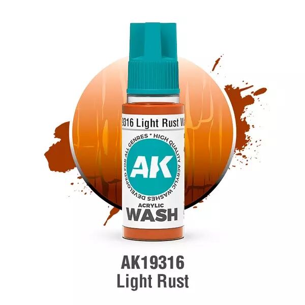 Light Rust Wash 18ml  - Acrylic Washes 2025 - AK Interactive