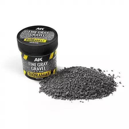 Fine Gray Gravel 1-3 Mm 100Ml - Diorama AK Interactive