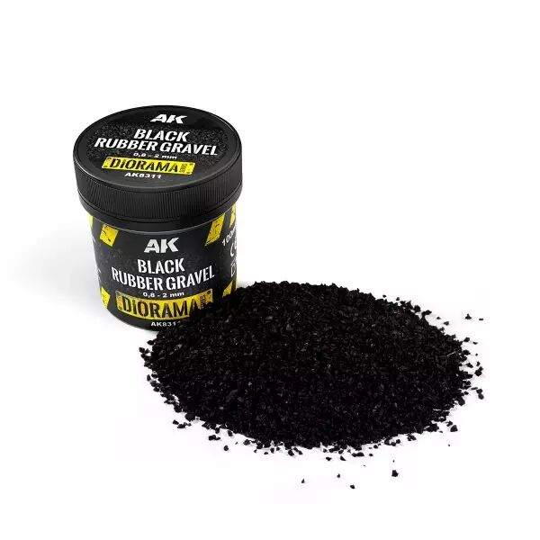 Black Rubber Gravel 0,8-2Mm - Diorama AK Interactive